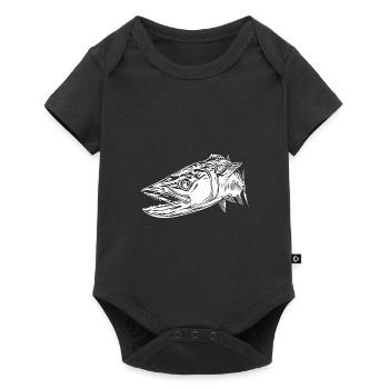Grand barracuda vintage avec des dents dangereuses - Body à manches courtes Premium Bébé - noir - Devant
