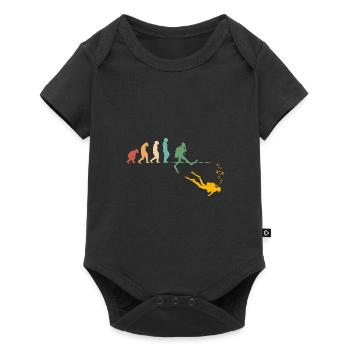 Evolution Graphic Diver Diving Scuba Diver Apnoe S - Baby Premium Kurzarmbody - Schwarz - Vorne