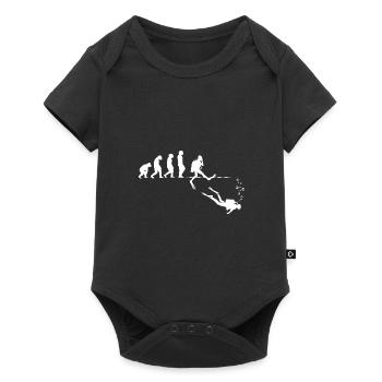 Evolution Graphic Diver Diving Scuba Diver Apnoe S - Baby Premium Kurzarmbody - Schwarz - Vorne