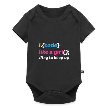 Code Like A Girl Coder Programmer Software Develop - Baby Premium Kurzarmbody - Schwarz - Vorne