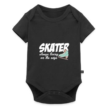 Skater Always Living On The Edge Figure Skater Ice - Baby Premium Kurzarmbody - Schwarz - Vorne