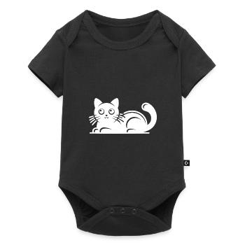 Cute Cat Drawing - Baby Premium short-sleeve bodysuit - black - Front
