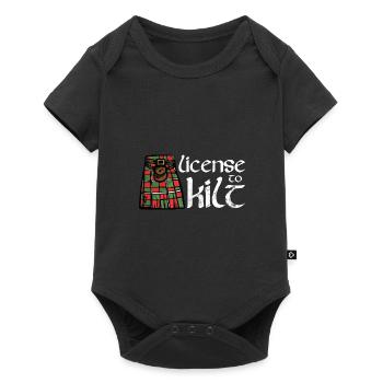 Schottischer Kilt Tracht - Schottenrock Schottland - Baby Premium Kurzarmbody - Schwarz - Vorne