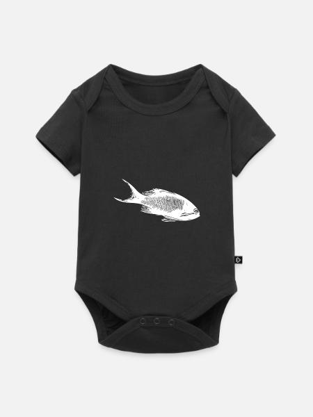 Vintage Korallenrifffisch im Korallenriff - Baby Premium Kurzarmbody - Schwarz