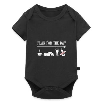 Plan For The Day Motorcycle Biker Motorcycle Rider - Baby Premium Kurzarmbody - Schwarz - Vorne