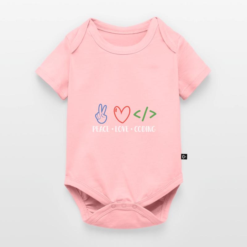 Peace Love Coding Coder Software Developer Program Baby Premium Kurzarmbody