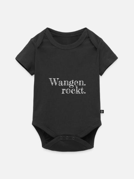 Wangen rockt - Textdesign mit Stadtnamen - Baby Premium Kurzarmbody - Schwarz