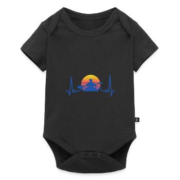 Heartbeat Graphic Kayaking Canoe Rowing Rower Padd - Baby Premium Kurzarmbody - Schwarz - Vorne