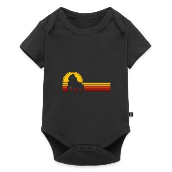 Silberrücken Gorilla Vintage Gorilla Ape - Baby Premium Kurzarmbody - Schwarz - Vorne