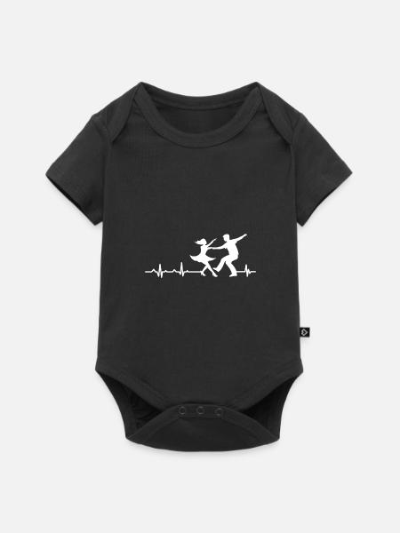 Herzschlag Tanzpaar - Baby Premium Kurzarmbody - Schwarz