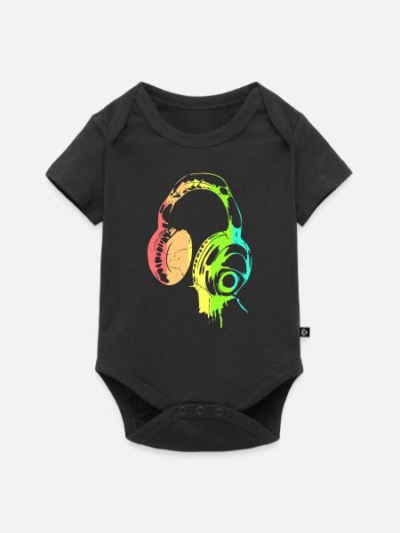 Love Music - Baby Premium Kurzarmbody - Schwarz