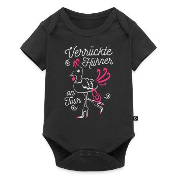 JGA verrückte Hühner on Tour - Baby Premium Kurzarmbody - Schwarz - Vorne