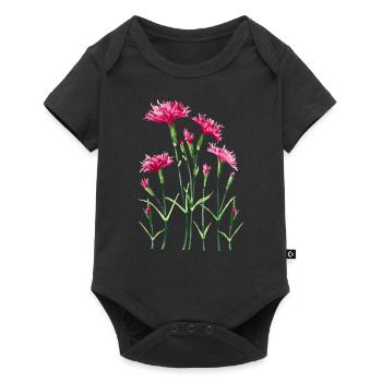 fleurs - Body à manches courtes Premium Bébé - noir - Devant