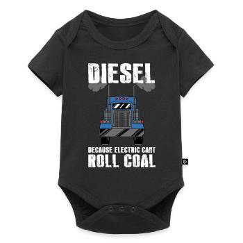 Diesel truck vs. electric design for - Baby Premium short-sleeve bodysuit - black - Front