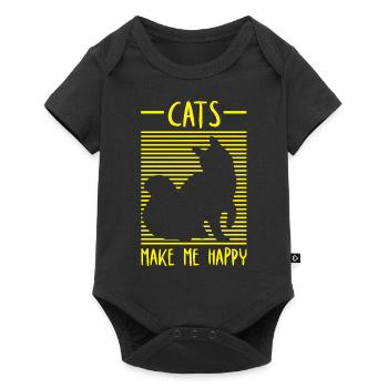 Cat Cats Cat Lover Pet - Baby Premium short-sleeve bodysuit - black - Front