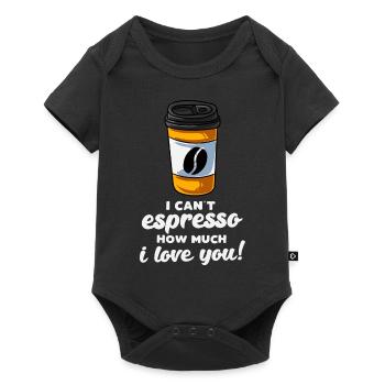 I Cant Espresso How Much I Love You - Baby Premium Kurzarmbody - Schwarz - Vorne