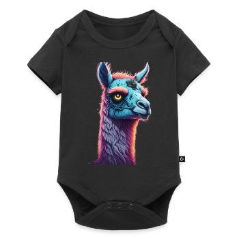 Gruseliges Halloween-party-kostüm Zombie-lama - Baby Premium short-sleeve bodysuit - black - Front
