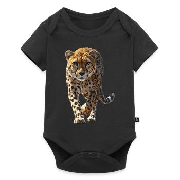 Gepard - Baby Premium Kurzarmbody - Schwarz - Vorne