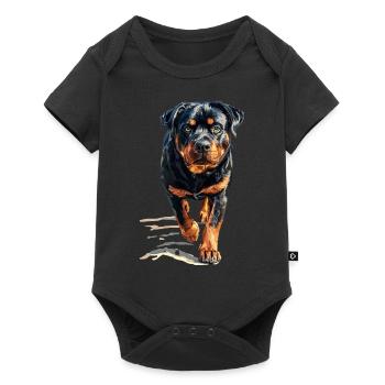 Rottweiler - Baby Premium Kurzarmbody - Schwarz - Vorne