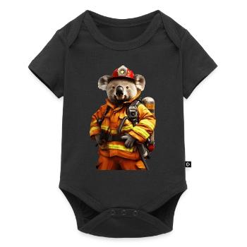 Koala - Baby Premium Kurzarmbody - Schwarz - Vorne