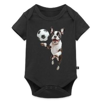 Boston Terrier - Baby Premium Kurzarmbody - Schwarz - Vorne