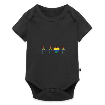 Pride Heart Lgbtq Bisexual Rainbow Love Transgende - Baby Premium Kurzarmbody - Schwarz - Vorne