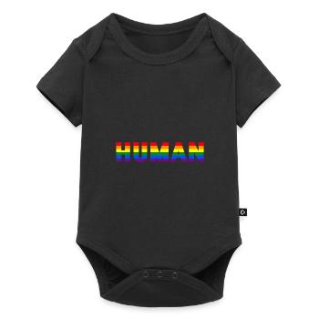 Human Gay Pride Lgbtq Rainbow Transgender Bisexual - Baby Premium Kurzarmbody - Schwarz - Vorne