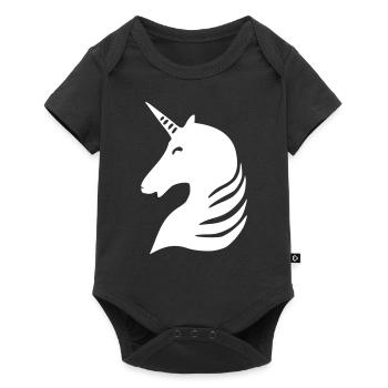 einhorn silhouette - Baby Premium Kurzarmbody - Schwarz - Vorne