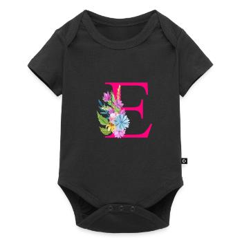 Lettre E rouge - Body à manches courtes Premium Bébé - noir - Devant