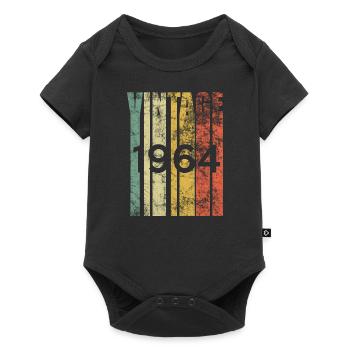 Vintage 1964 Retro Birth Year Birthday Gift Idea - Baby Premium short-sleeve bodysuit - black - Front