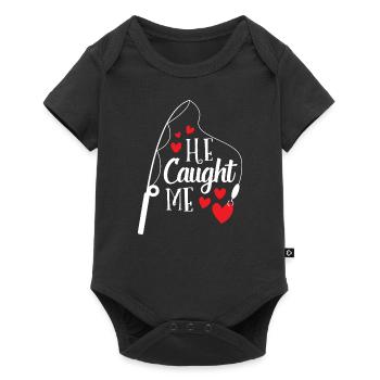 Couple de pêcheurs, j'ai accroché son cadeau marié de pêcheur - Body à manches courtes Premium Bébé - noir - Devant