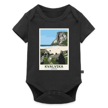 Kvalvika Beach Lofoten Norway Gift and Idea - Baby Premium short-sleeve bodysuit - black - Front