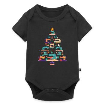 Christmas Sewing Machine Xmas Tree Quilter Lover - Baby Premium short-sleeve bodysuit - black - Front
