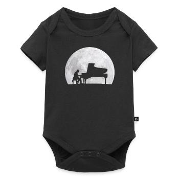 Piano Player Full Moon Musician Pianist Gift - Baby Premium short-sleeve bodysuit - black - Front