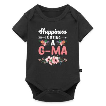 Happiness Is Being A G-Ma Floral Mothers Day Best - Baby Premium short-sleeve bodysuit - black - Front
