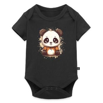 Panda - Baby Premium short-sleeve bodysuit - black - Front