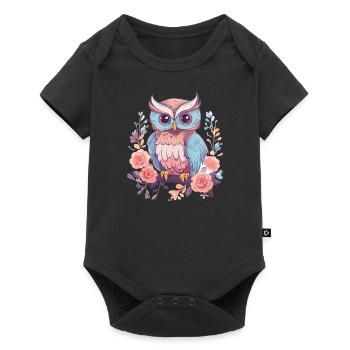 Owl - Baby Premium short-sleeve bodysuit - black - Front