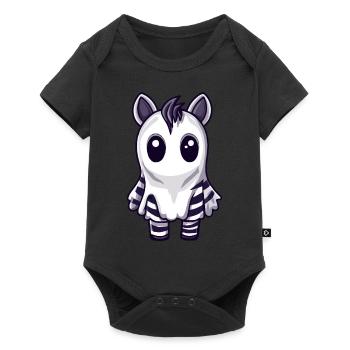 Zèbre Halloween bande dessinée fantôme - Body à manches courtes Premium Bébé - noir - Devant