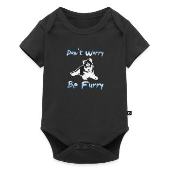Ne vous inquiétez pas être Furry Husky Dog Wolf Pack - Body à manches courtes Premium Bébé - noir - Devant