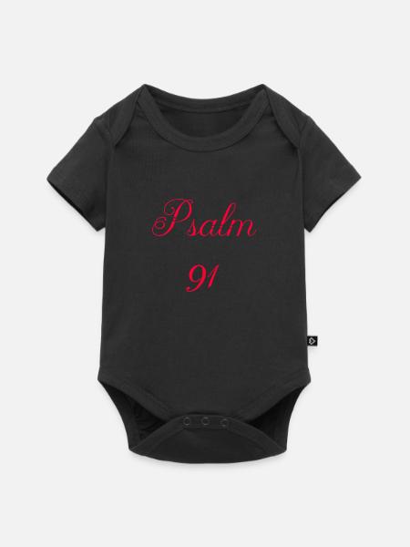 Psalm 91 - Baby Premium Kurzarmbody - Schwarz