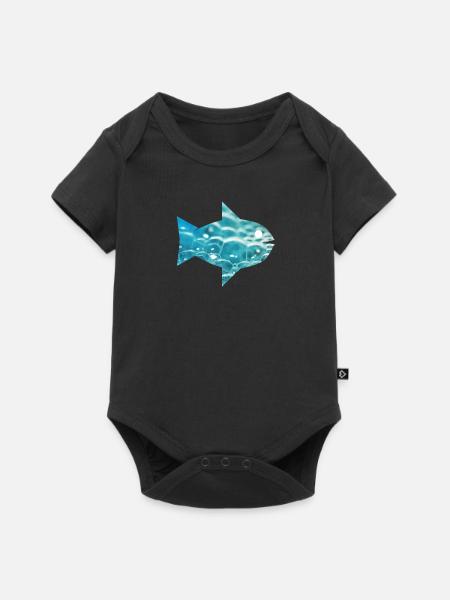 Fish - Fisch - Baby Premium Kurzarmbody - Schwarz