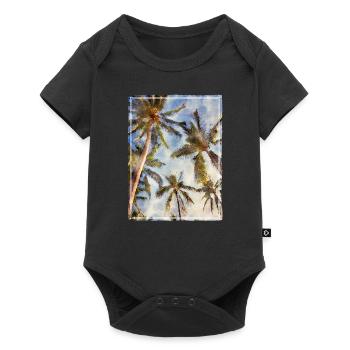 Palm trees in watercolor look - Baby Premium short-sleeve bodysuit - black - Front