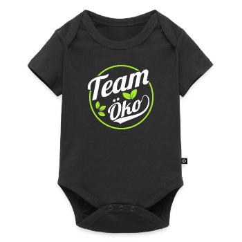 Team Öko – Bio Umwelt Natur Grün - Baby Premium Kurzarmbody - Schwarz - Vorne