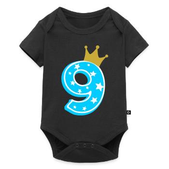 9 crown 9th birthday 9 years - Baby Premium short-sleeve bodysuit - black - Front