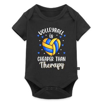 Volleyball player heartbeat - Baby Premium short-sleeve bodysuit - black - Front