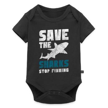 Great White Shark Fin Diver Water - Baby Premium short-sleeve bodysuit - black - Front