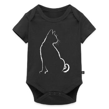 cat, cat motif, cute, gift, gift ideas - Baby Premium short-sleeve bodysuit - black - Front