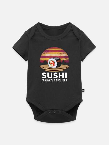 Sushi On A Retro Sunset - Baby Premium short-sleeve bodysuit - black