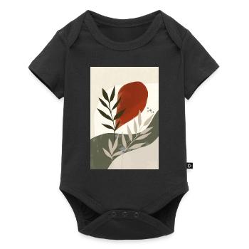 Imprimé oiseau bohème moderne, boho rustique - Body à manches courtes Premium Bébé - noir - Devant