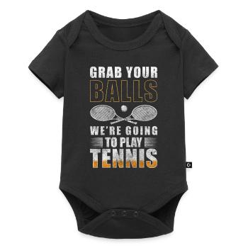 Tennis Hobby Sieger Tennisplatzl - Baby Premium Kurzarmbody - Schwarz - Vorne